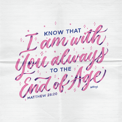 Not Alone! artph bible christian design filipino goodtype hand lettering handlettering jesus leftylettering lettering lettering art pink promise scripture sparkles verse