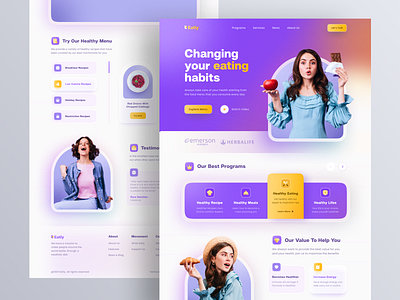 Healthy Living Program Landing Page Website ui ux website design