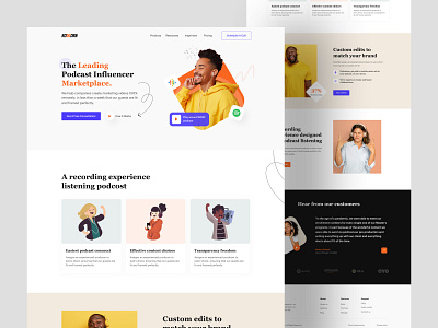 Website for Podcast agency clean clean ui design landing page landing page design minimal music podcast ui ui deisgn uiux uiux design ux web web design web ui website ui design