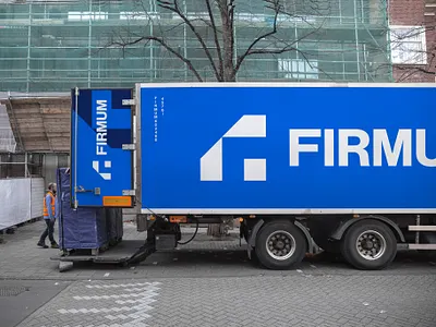 Firmum - Brand identity design brand brand identity branding construction construction branding design designer identity logo mark reconstruction site construction site engineering truck mockup vector