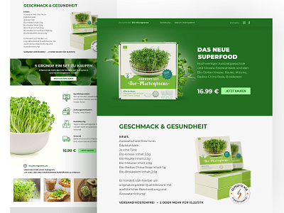 Landing Bio-Microgreens design ui ux