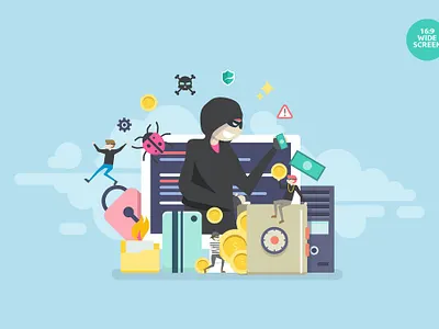 Cyber Hacking Security Vector Concept Illustration 3d 3d animation 3d art 3d character 3d illustration app banner banners concept design development illustration isometric landing page landing pages page web web design web development website