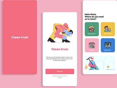 Cleaning Service App Screen Design app design ui