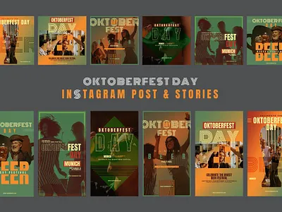 Oktobefest Day Festival Instagram Posts & Stories colorful company corporate instagram instagram post instagram posts instagram stories instagram story instagram story template instagram template instagram templates oktobefest oktoberfest photography pitch deck portfolio posts stories studio unique