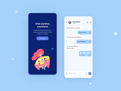 Direct Messaging app chat chatbox concept creative design illustration inbox message messaging messanger minimal mobile mobile app network page simple social ui ux