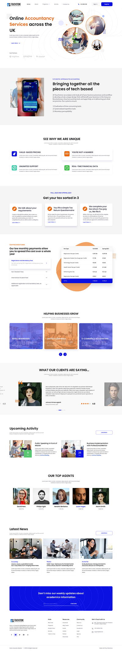 Accounting Website UI Template app branding design icon illustration logo typography ui ux vector