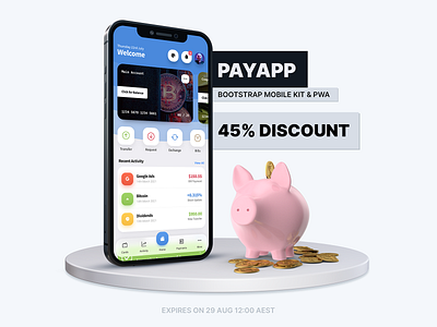 PayApp - Finance, Banking, Crypto & Wallet Mobile Kit & PWA android app app template app ui banking banking app crypto app design finance finance app ios iphone mobile mobile website sidebar site template ui ux wallet wallet page