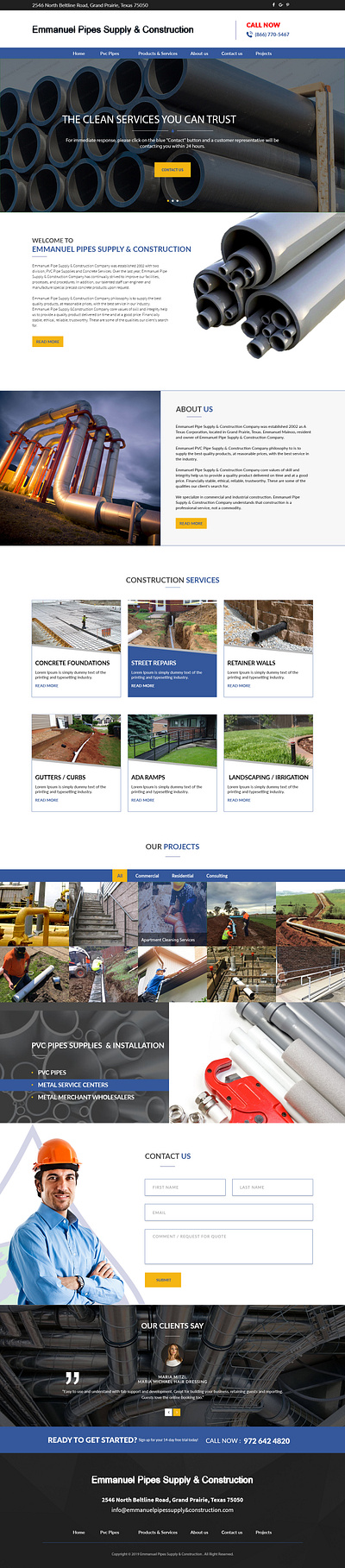 Emmanuel’s pipe supply & construction animation branding design graphic design logo ui