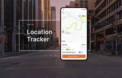 Location Tracker - DailyUI application bus stop by bus contrast dailyui design digital design google google image illustration location location shower app location tracker pin point ui ui design ux