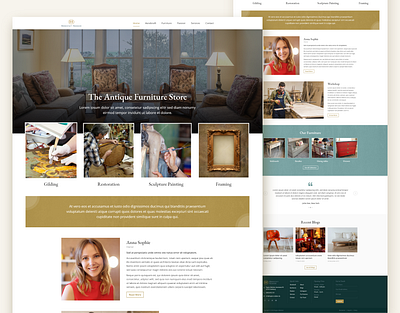 Antique Furniture Store Landing Page adobe xd branding landing page ui ui design web design