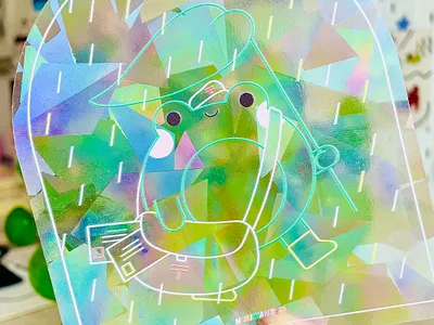 Suncatcher sticker Frog postman frog mail postman sticker suncatcher