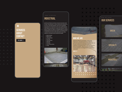 Masonry Website Mobile Design branding contractor dark theme design masonry minimal mobile design ui ux web design website wordpress