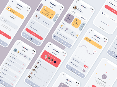 Mybudget - eWallet iOS App UX/UI Design adobexd app appdesign banking design finance fintech graphic design illustration ios management mobile mockup money prototype screens uidesign uxdesign wallet