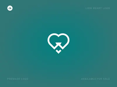 Lion Heart Logo branding design heart icon lion lion heart lion heart logo logo minimal vector