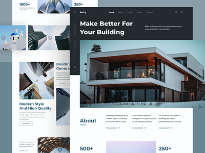 Architecture Landing Page architect architecture design home homepage interior landing page property real estate studio ui uiux ux web web design website