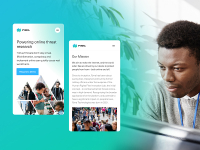 Pyrra Technologies branding gradients minimal mobile tech technology ui ux webflow