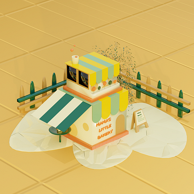 Mama's Little Bakery 3d 3d illustration blender 3d branding design graphic design illustration