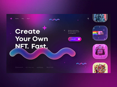 NFT Crypto Art Create Market crypto daily design homepage landing page ui web webdesign website