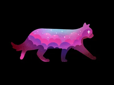 Space cat! cat cute drawing illustration kitty procreate procreateapp sketch space texture