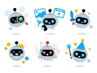 Robot Mascot for Boost Cleaner App android app branding cartoon character creative cute design digital emoji emoticon flat funny illustration mascot minimal robot simple ui vector
