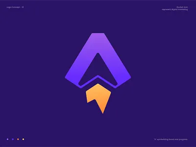 Letter A logo design, Rocket icon ,Digital marketing logo design professionaldesign