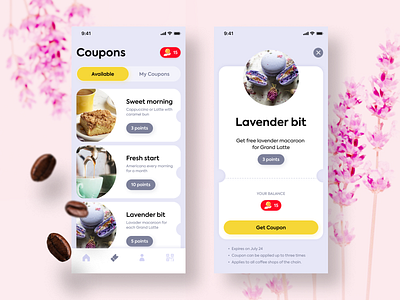 Coffee&Coupons design figma ui