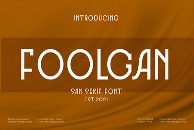 Foolgan - San serif style font illustration