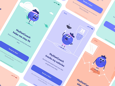 My Diet Coach Illustrations app branding characters colors illustration ui