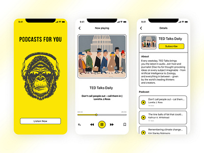 Podcast App app design mobile app mobile app design ui