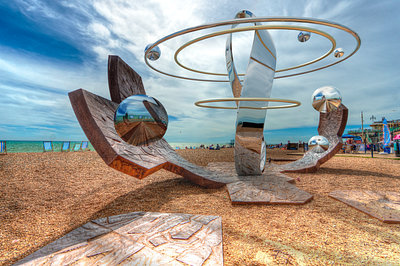 Brighton beach 3d 3d modeling abstract adobe dimension art compositing design geometric photography