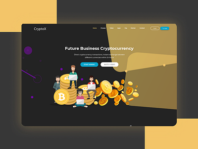Crypto Currency Hero Section adobe xd branding business website crypto currency design responsive web design ui uiux uiux design web design