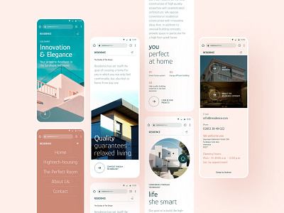 Residence - Responsive Property Developer Website architecture developer footer hamburger hero menu mobile navbar project property responsive section ui ux web design website