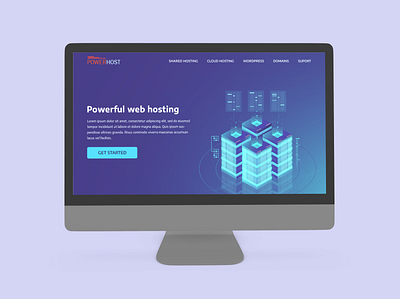 Hosting website landing page design ui