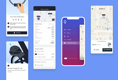 Wheels | UI bikes helmet map micromobility people product design scooter transportation ui ux