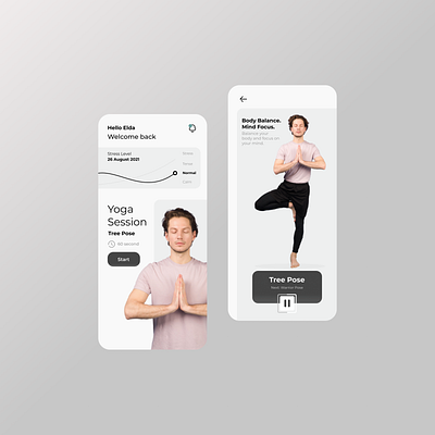 Yoga App Concept figma fitness gym healthy meditation meditation app mobile personal trainer physiotherapy relaxing sport stress stress app ui ui design ux workout yoga yoga app