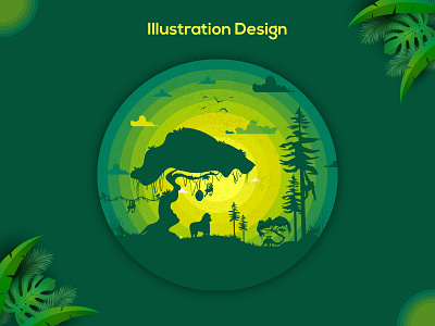 Illustration Design |Fallen World | Ape adobe illustrator ape branding cartoon clean drawing graphic design green illustration minimalist mock up monkey t shirt design texture ui vintage wallpaper yellow