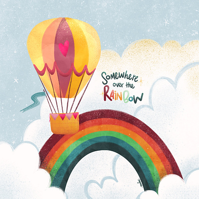 “Somewhere Over the Rainbow” childrens book design digital illustration graphic design illustration typography