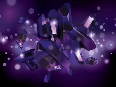 Violet crystals background crystal gems illustration vector violet