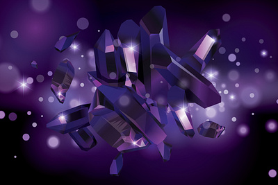 Violet crystals background crystal gems illustration vector violet