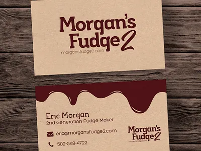 Morgan's Fudge Business Cards branding business cards design graphic design logo photoshop print