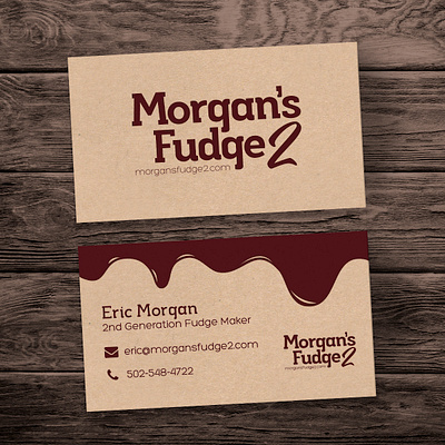 Morgan's Fudge Business Cards branding business cards design graphic design logo photoshop print