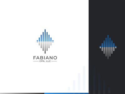 Fabiano CPA, LLC Logo 3d accounting animation awesome bars blue branding cpa design finance graphic design graphs grey illustration logo logo design modern motion graphics ui unique