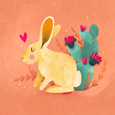 Jackrabbit in love childrens book design digital illustration graphic design illustration