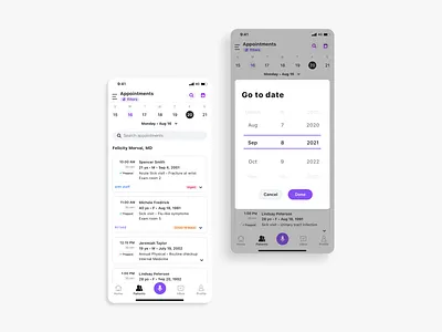 athenaOne Mobile Appointments List app appintments calendar ehr healthcare ios medicine mobile product design
