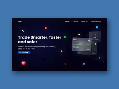 Stock Investment Landing Page cash design finance fixed deposit invest investment money mutual funds stock stock invest stock investing stock market stocks trade trading ui ui design ux design