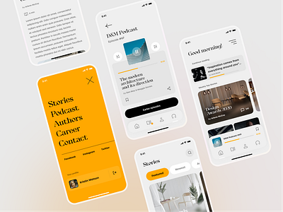 Architecture Design Blog Mobile App Concept #2 architecture blog concept design figma listening menu podcast product design ui ui design user interface ux