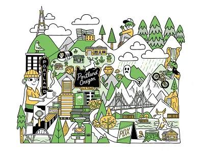 Portland, Oregon barista bike city coffee cycling mountains oregon portland river stump stumptown travel tree trees waterfall