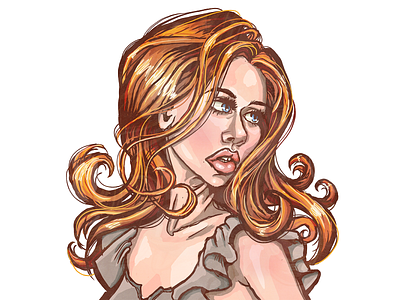 Messy Hair digital painting hair illustration messy woman