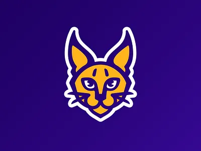 Caracal Mascot Design animal branding caracal cat emblem esports gold graphic design illustration logo mascot purple sports team vector