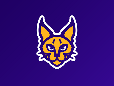 Caracal Mascot Design animal branding caracal cat emblem esports gold graphic design illustration logo mascot purple sports team vector